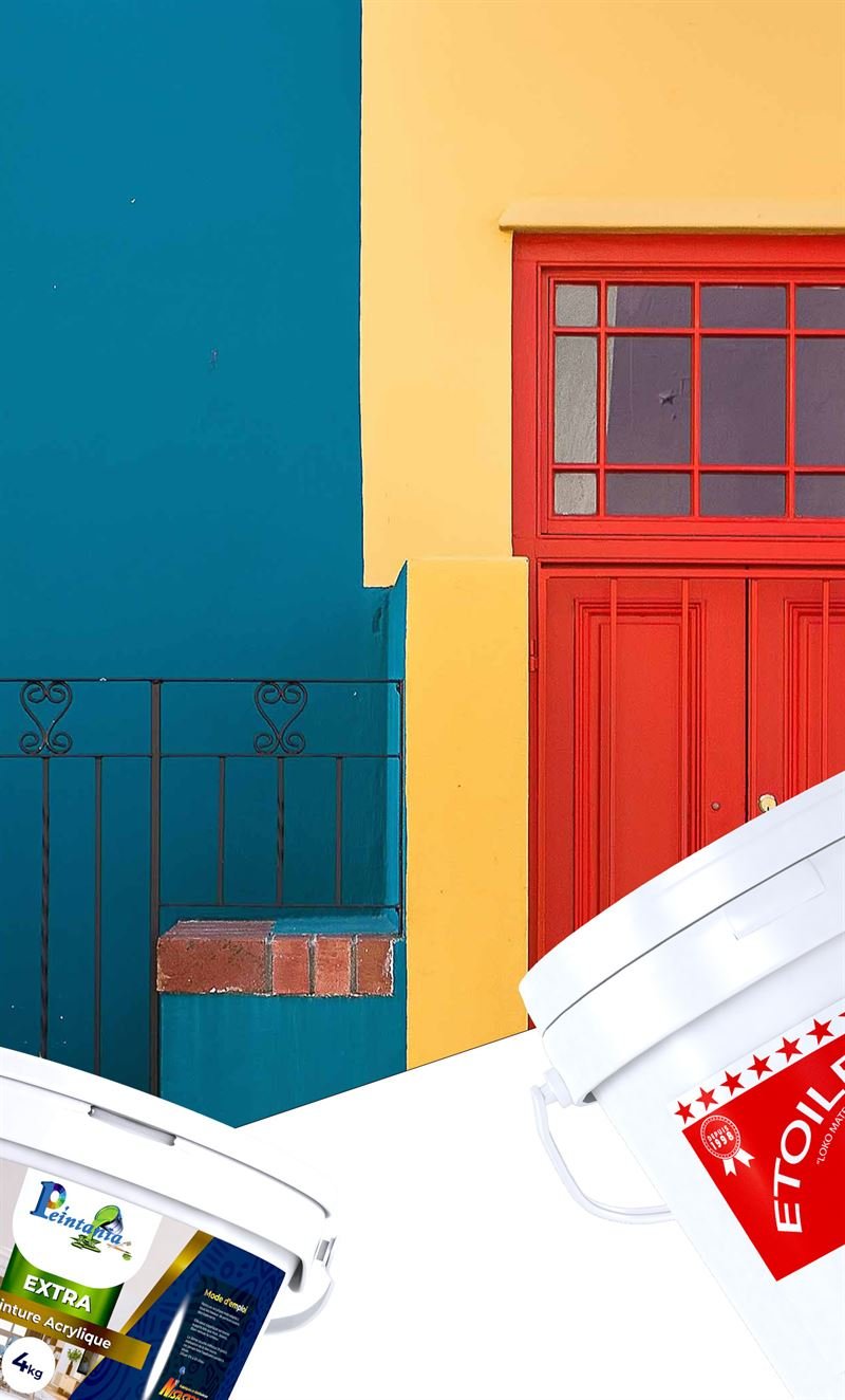 Façade colorée, avec pots Peintania Extra et Etoile Color